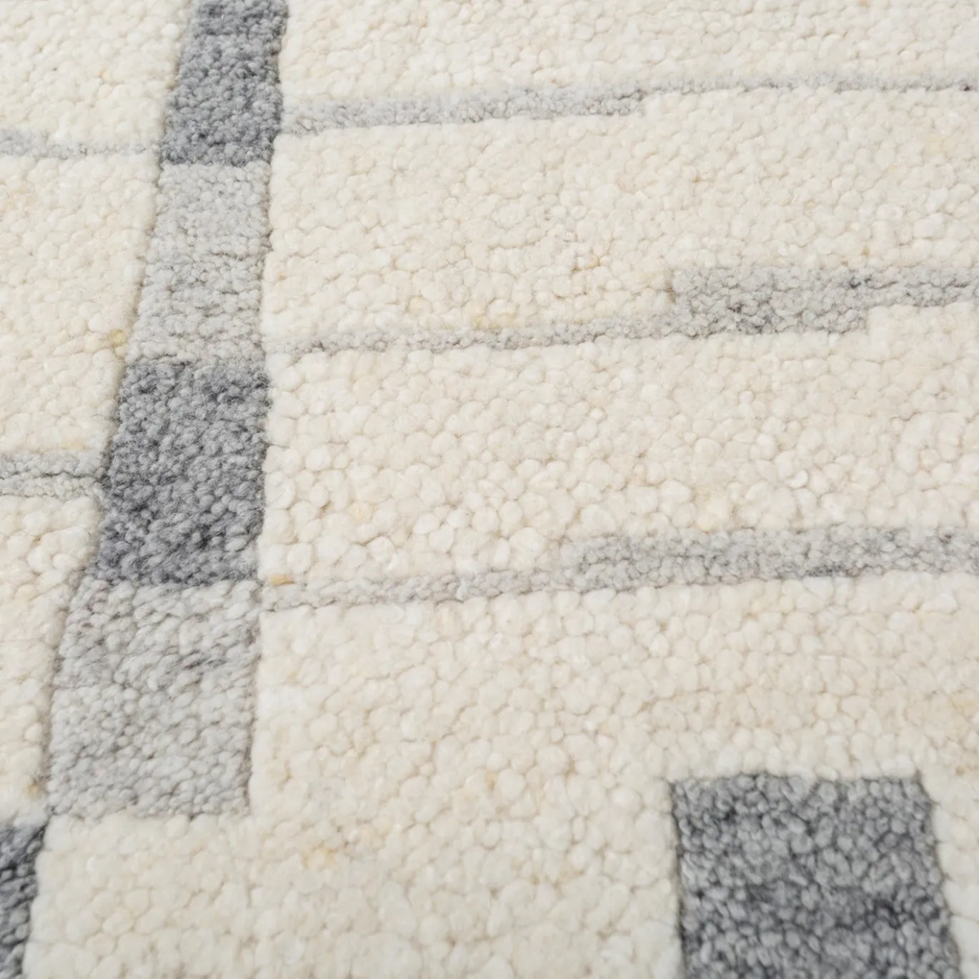 Tappeto in Lana Bianco Ardesia Charcoal