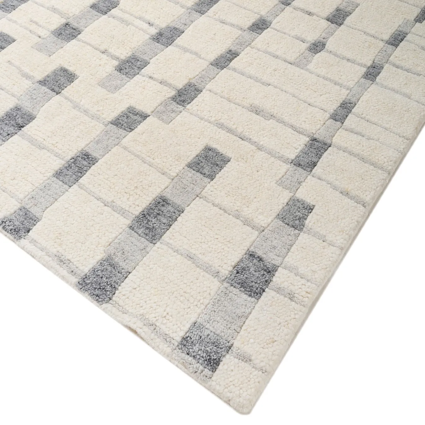 Tappeto in Lana Bianco Ardesia Charcoal