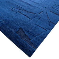 Tappeto in lana blu navy