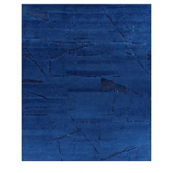 Tappeto in lana blu navy