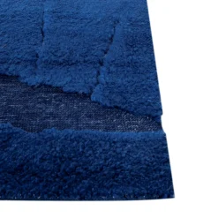 Tappeto in lana blu navy