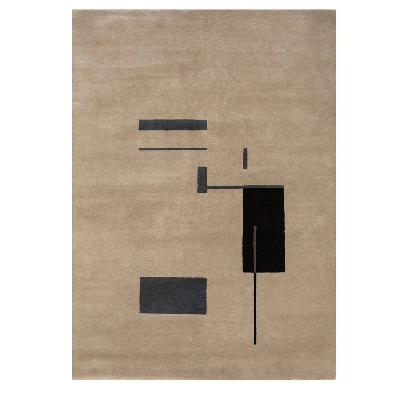 Tappeto in lana caviar beige morbido