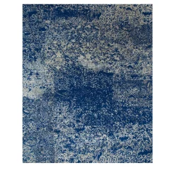 Tappeto in lana con effetto scisto cobalto