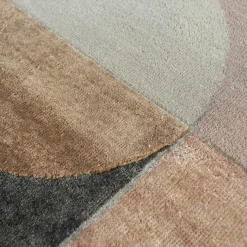 Tappeto in lana rosa fumé e Menta Soft