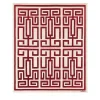 Tappeto in Lana Rosso e Bianco Labirinto di Gio Ponti