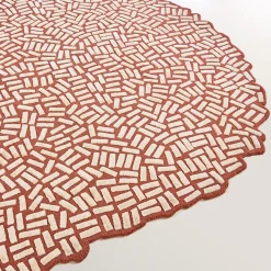 Tappeto in lana rosso terracotta Pavé Island