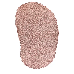 Tappeto in lana rosso terracotta Pavé Island