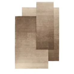 Tappeto in lana taupe Halo Aurora