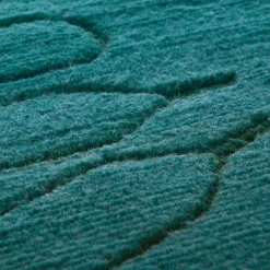 Tappeto in lana verde e bianco Color flow