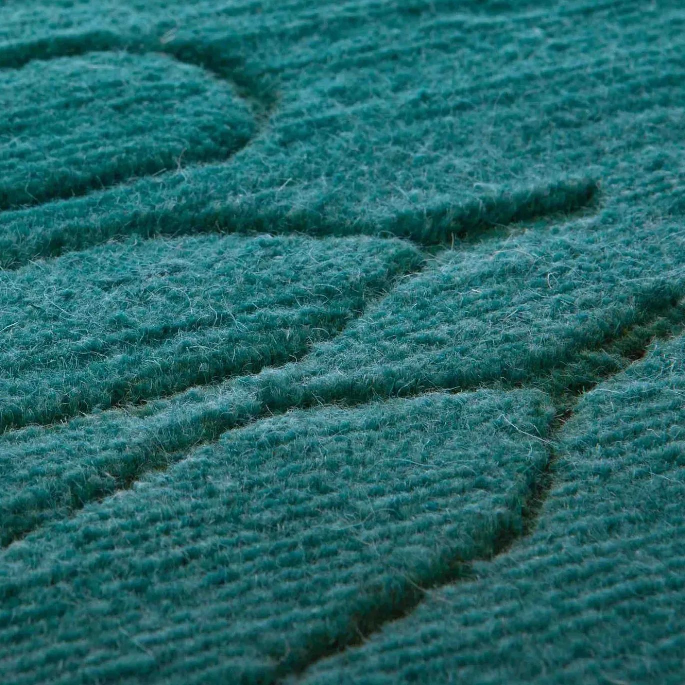 Tappeto in lana verde e bianco Color flow