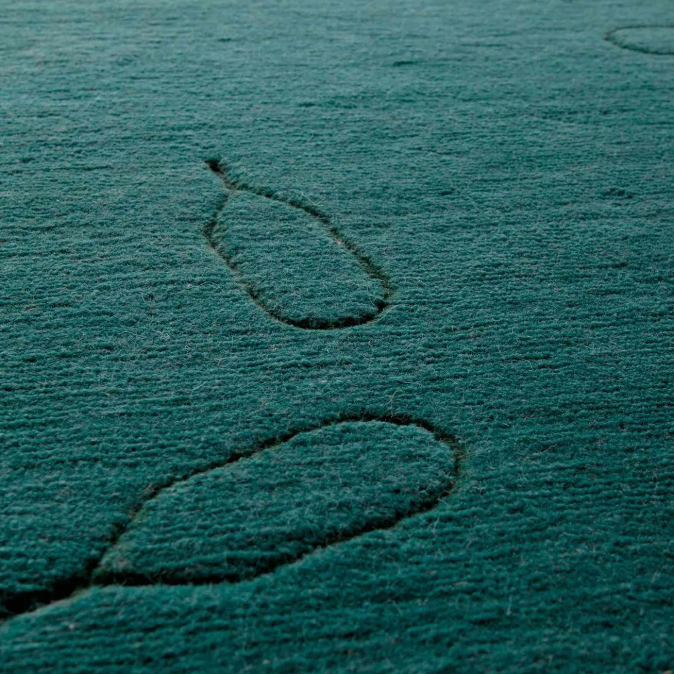 Tappeto in lana verde e bianco Color flow