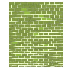 Tappeto in lana verde fatto a mano con motivo di muro di mattoni