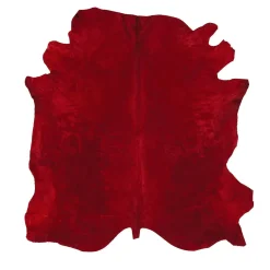 Tappeto in pelle colorata rosso
