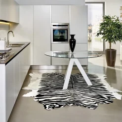 Tappeto in pelle stampata zebra