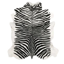 Tappeto in pelle stampata zebra