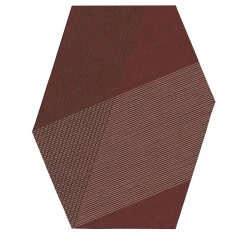 Tappeto Kilim Poligonale Borgogna RD Grid in Lana di Rodolfo Dordoni