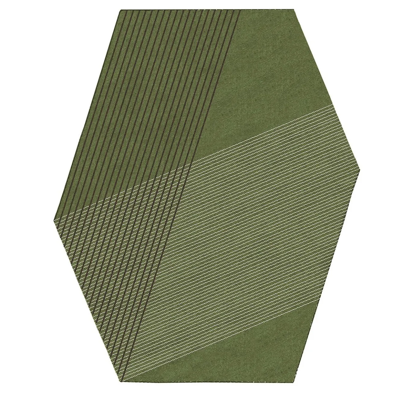 Tappeto Kilim Poligonale Verde RD Grid in Lana di Rodolfo Dordoni