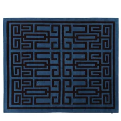 Tappeto Labirinto blu e nero di Gio Ponti