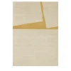 Tappeto Lettera Chiusa Beige e Giallo Annodato a Mano