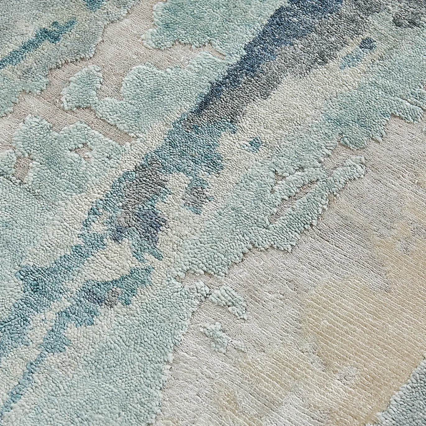 Tappeto Loft L512A in seta di bambù azzurro
