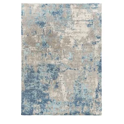 Tappeto Loft L315B in seta di bambù blu