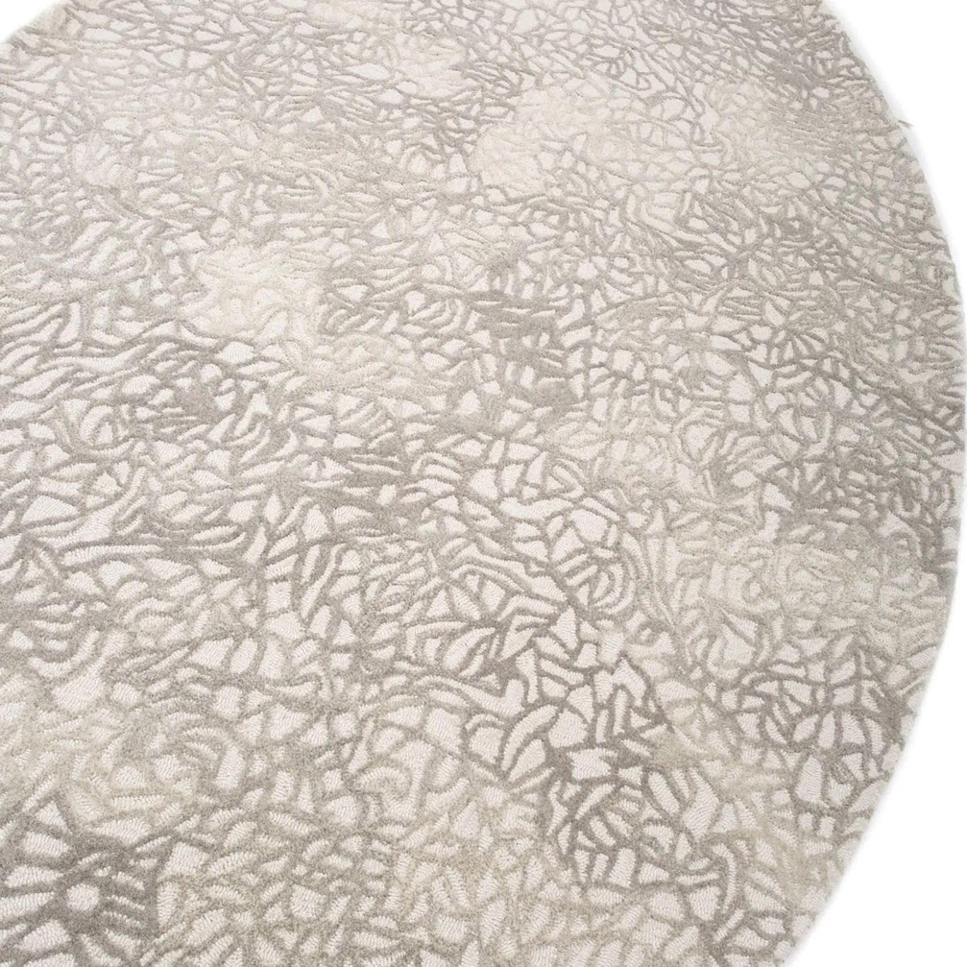 Tappeto Lunar Landscape White & Natural Gray trapuntato a mano