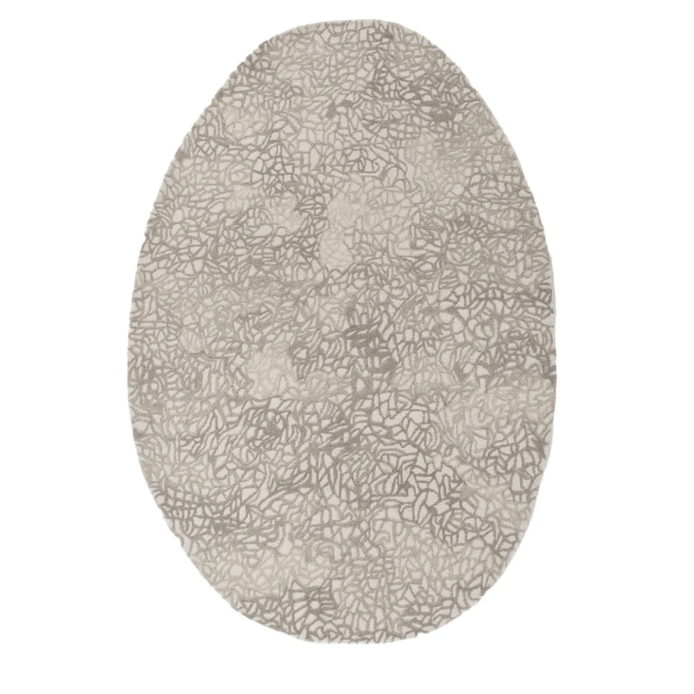 Tappeto Lunar Landscape White & Natural Gray trapuntato a mano
