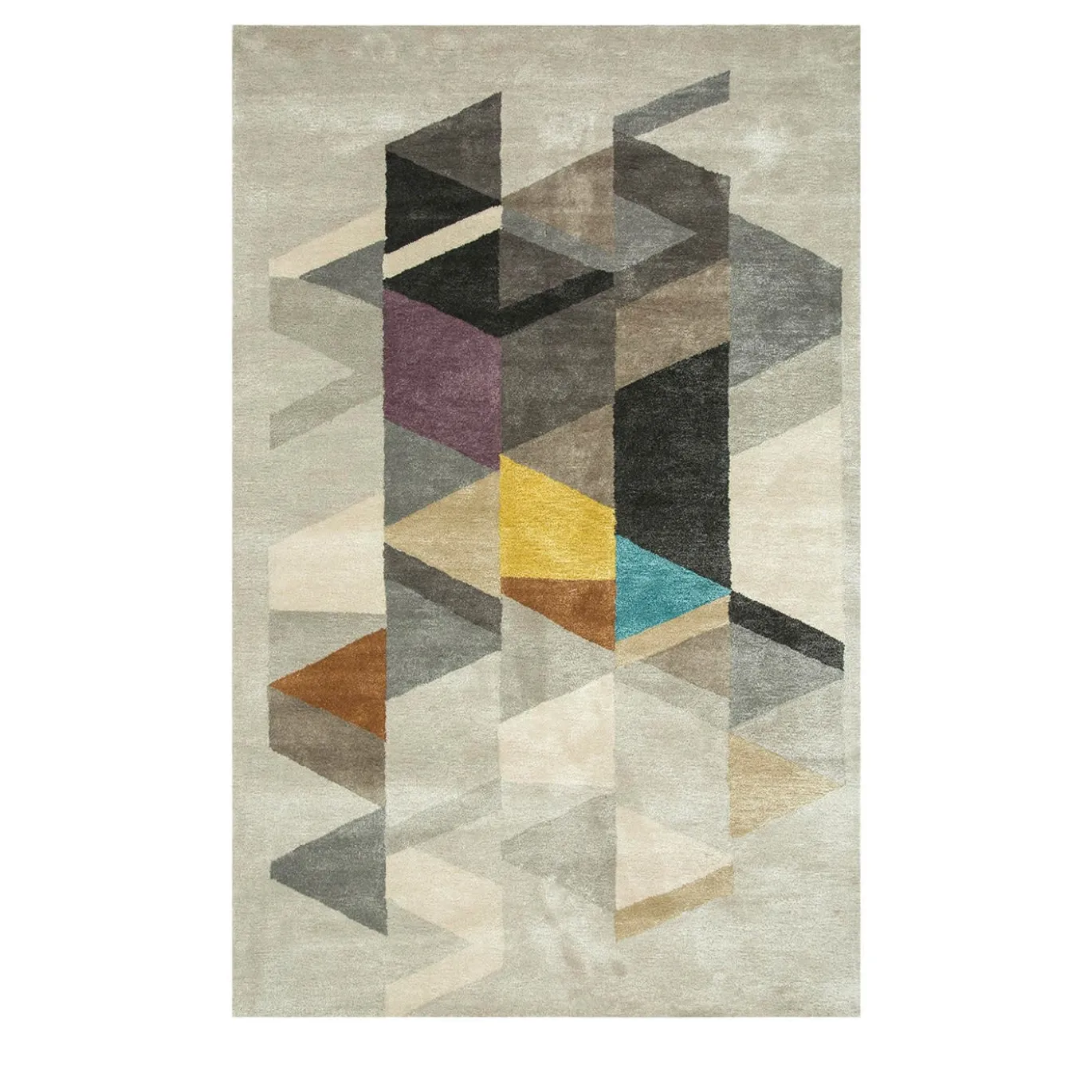Tappeto Modern Mosaic Classic Gray & Medium Gray trapuntato a mano