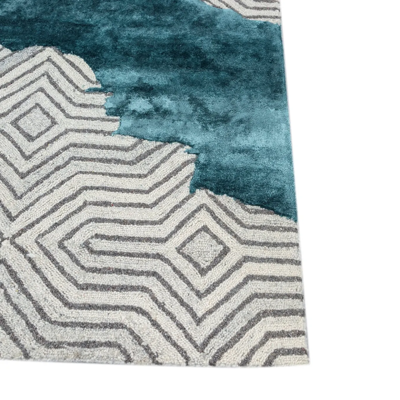 Tappeto Moonlit Ripples Snow White & Capri trapuntato a mano