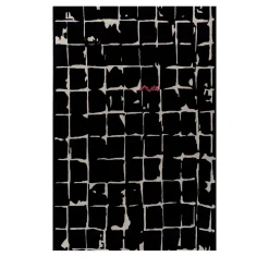 Tappeto Mosaic in Ebony and White di Keith Pillow da Daaa Haus