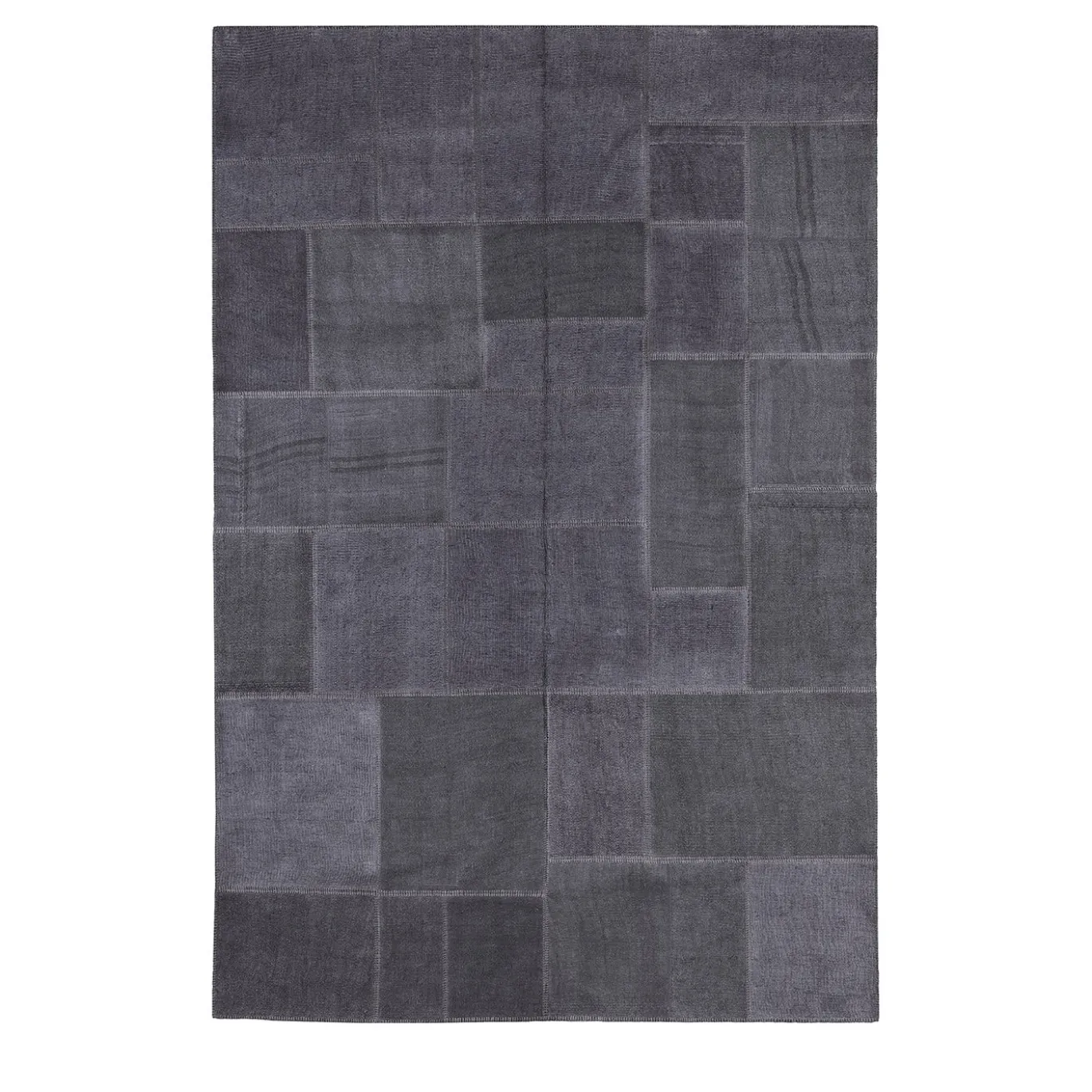 Tappeto patchwork Milano in canapa grigio scuro