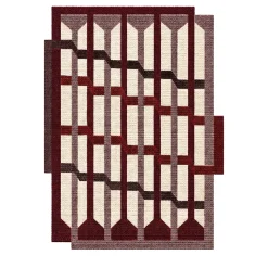Tappeto per esterni Intreccio con motivo geometrico rosso