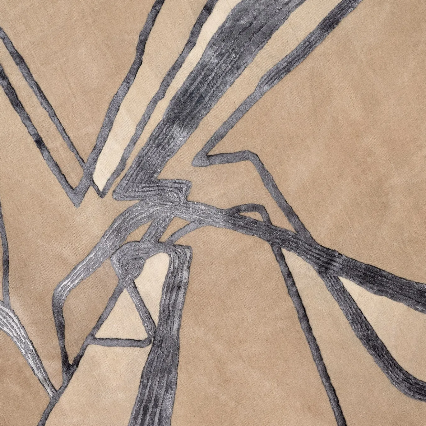 Tappeto Perspective 01 Ver. Argento-Beige di Zahna Hadid Architects