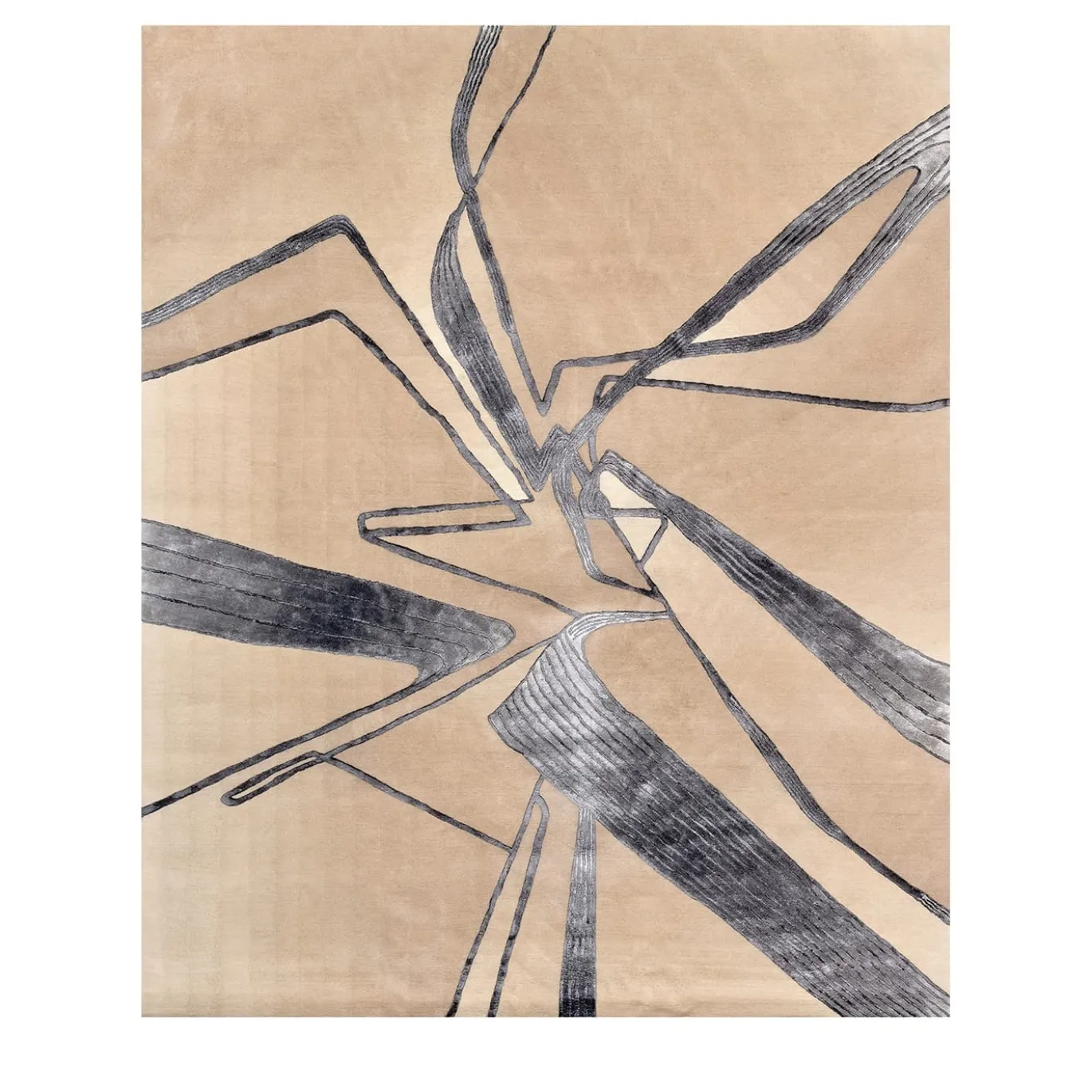 Tappeto Perspective 01 Ver. Argento-Beige di Zahna Hadid Architects
