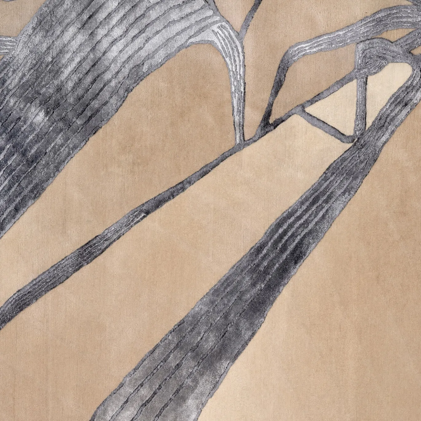 Tappeto Perspective 01 Ver. Argento-Beige di Zahna Hadid Architects