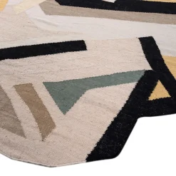 Tappeto Piatto Heritage-Inspired Antique White & Ebony