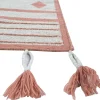 Tappeto Piatto In Jute Natural White & Light Coral