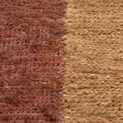 Tappeto Piatto In Jute Terracotta & Gold Brown