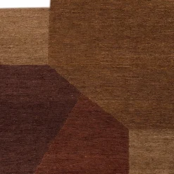 Tappeto Piatto In Jute Terracotta & Gold Brown