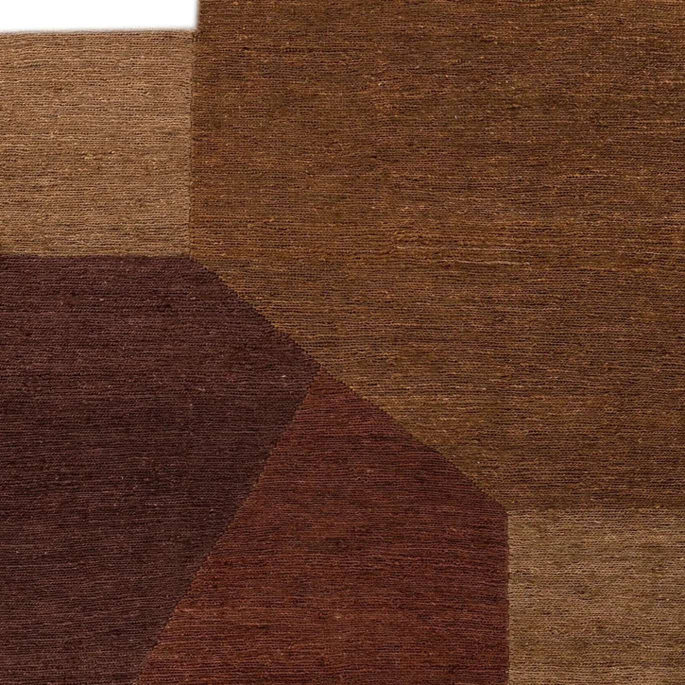 Tappeto Piatto In Jute Terracotta & Gold Brown