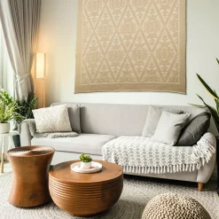 Tappeto Pistoccu rettangolare beige di Carlo Sanna