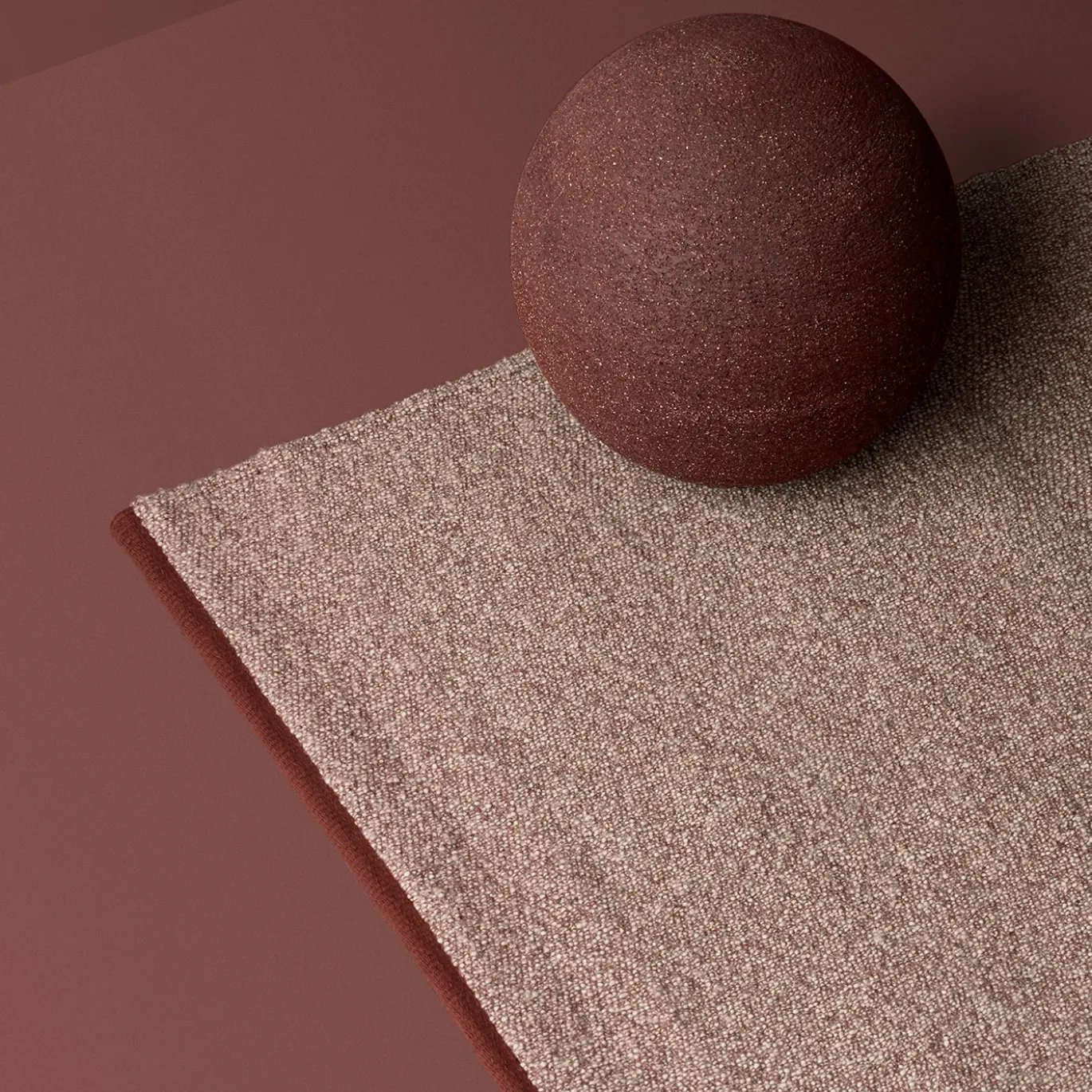 Tappeto Pura in Cashmere e Seta Rosso di Ignacia Murtagh