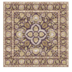 Tappeto quadrato Quatrefoil Regal Petal in seta di bambù multicolore