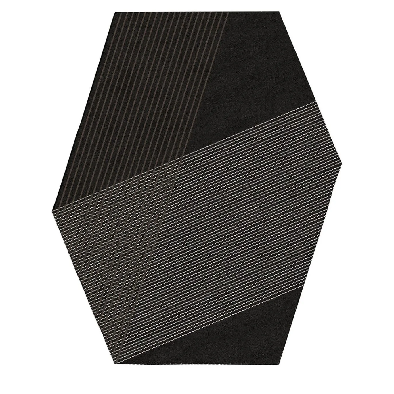 Tappeto RD Grid Kilim poligonale in lana nera di Rodolfo Dordoni
