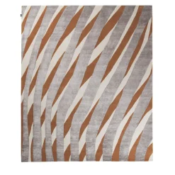 Tappeto RD Twist a righe in lana grigio e marrone di Rodolfo Dordoni