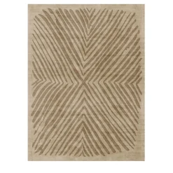 Tappeto rettangolare Charcoal Angles in seta botanica beige