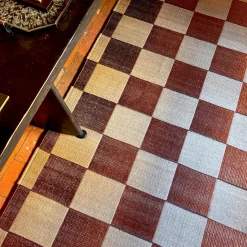Tappeto rettangolare Damier in Agave e Rame di Droulers