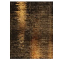 Tappeto rettangolare Echo Emotions in viscosa e lurex bronzo