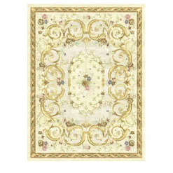 Tappeto rettangolare Ethereal Garland in seta di bambù dorata