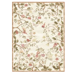 Tappeto rettangolare Floral Symphony in seta di bambù